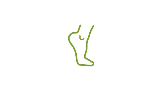 Illustration eines Fußes – Symbol für Lymphdrainage