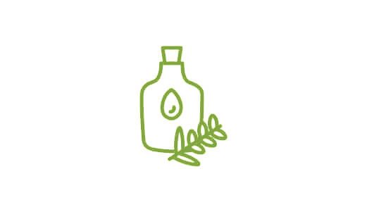 Illustration von Ölflasche – Symbol für Aromaöl-Massage