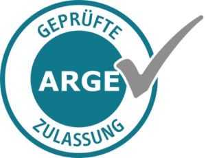Logo für die geprüfte ARGE Zulassung